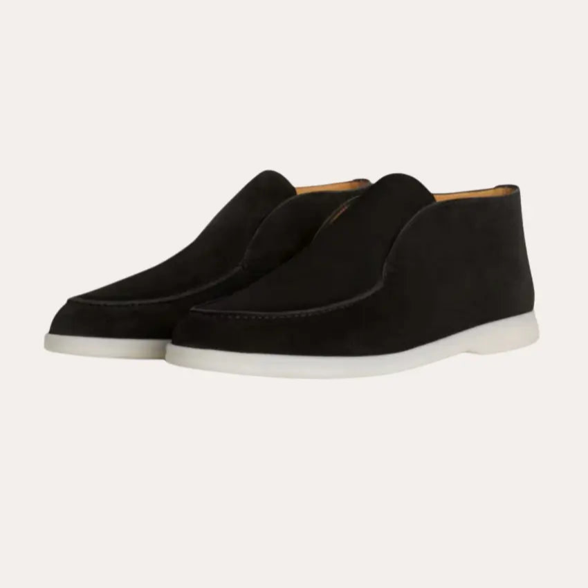 High Suede Loafers for Men - Black