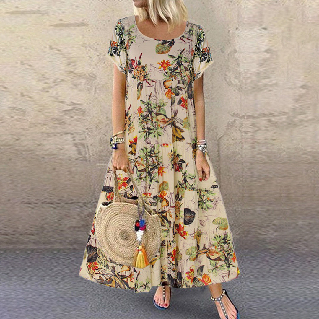 SASKIA - Vintage Floral Long Summer Dress