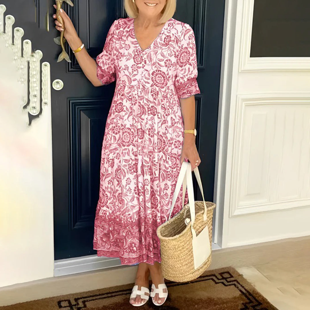 BRONYA - Elegant V-neck Summer Dress