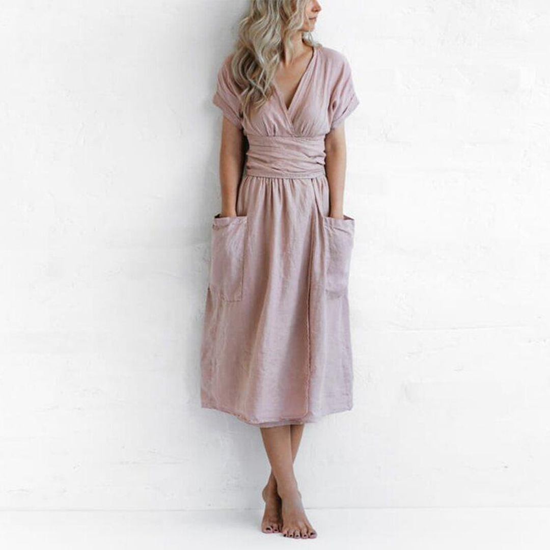AVAH - Casual V-Neck Summer Dress