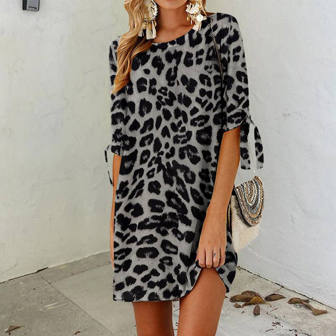 TUIJA - Summer Mini Dress with Round Neck
