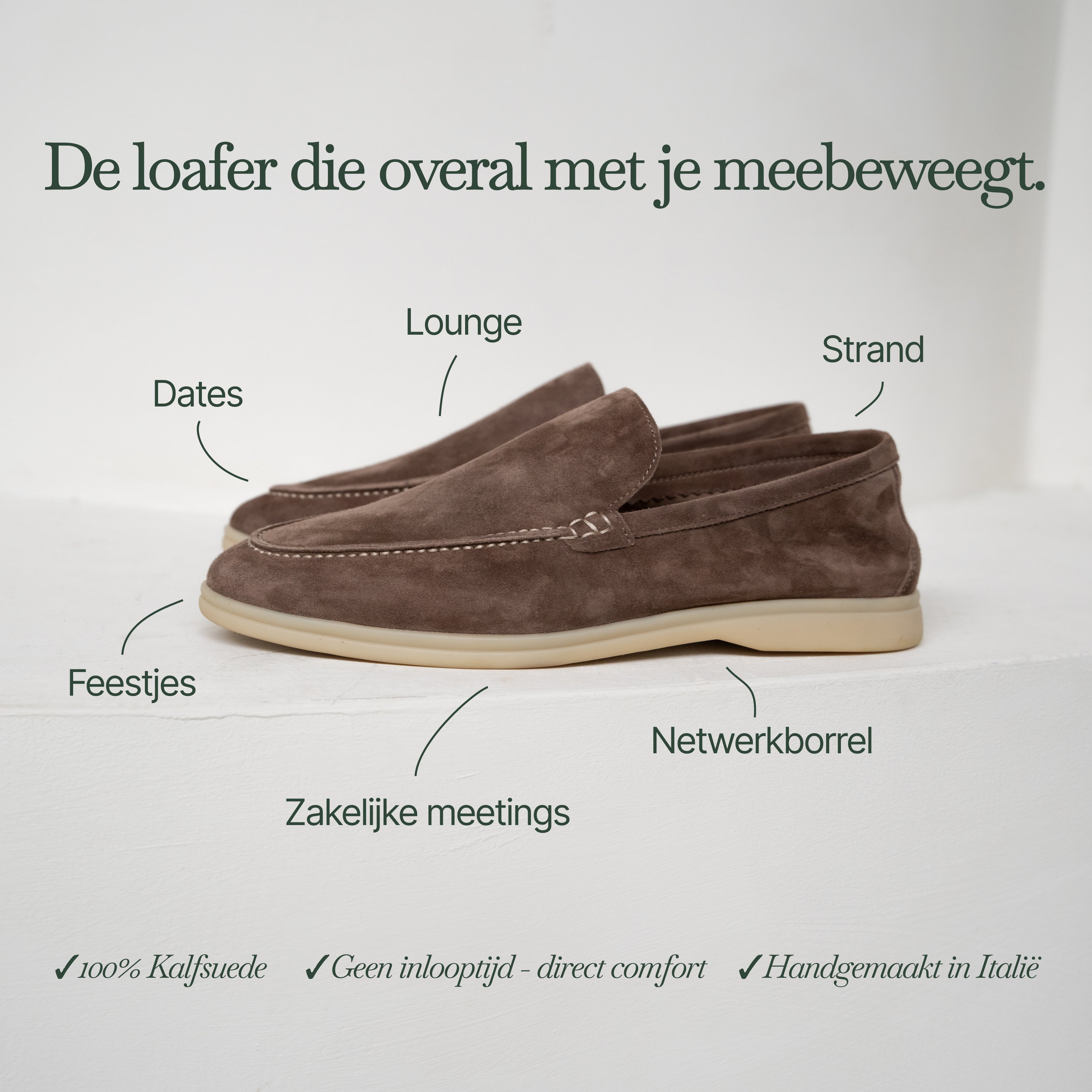 Refined Suede Loafers – Dark Brown