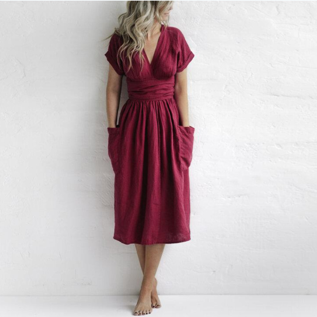 AVAH - Casual V-Neck Summer Dress