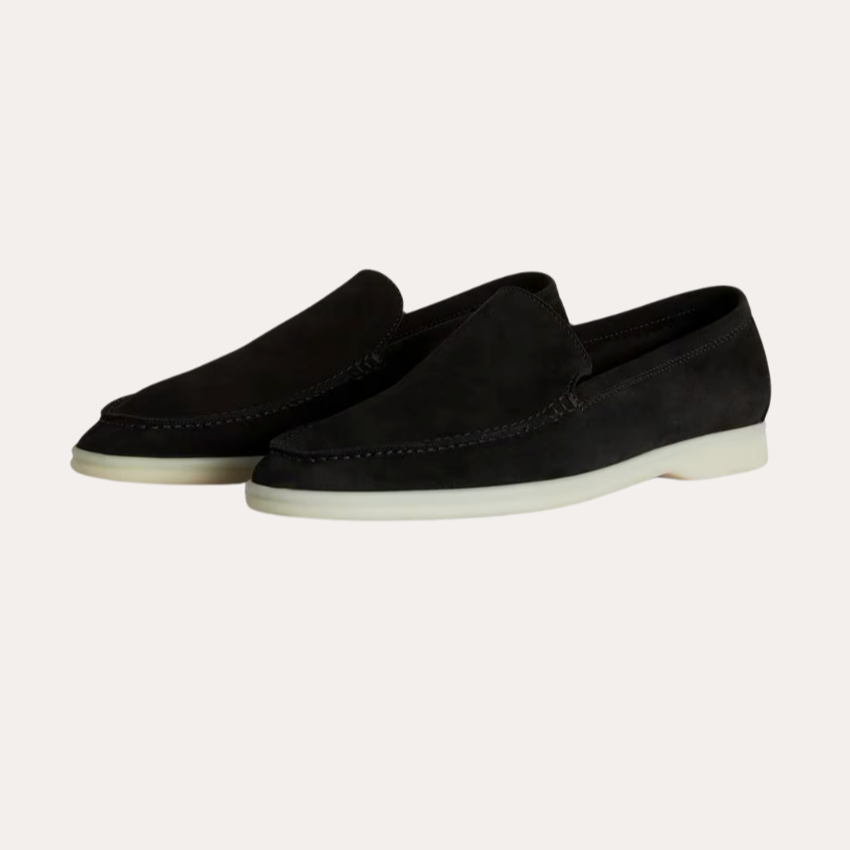 Refined Suede Loafers – Black