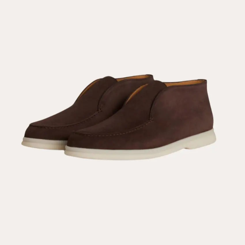 High-Quality Suede Loafers for Men - Dark Brown